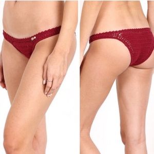 She Made Me Crochet Maroon Bikini Bottoms